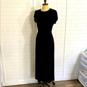 Urban Outfitters Black Maxi Backless Dress with Short Sleeves